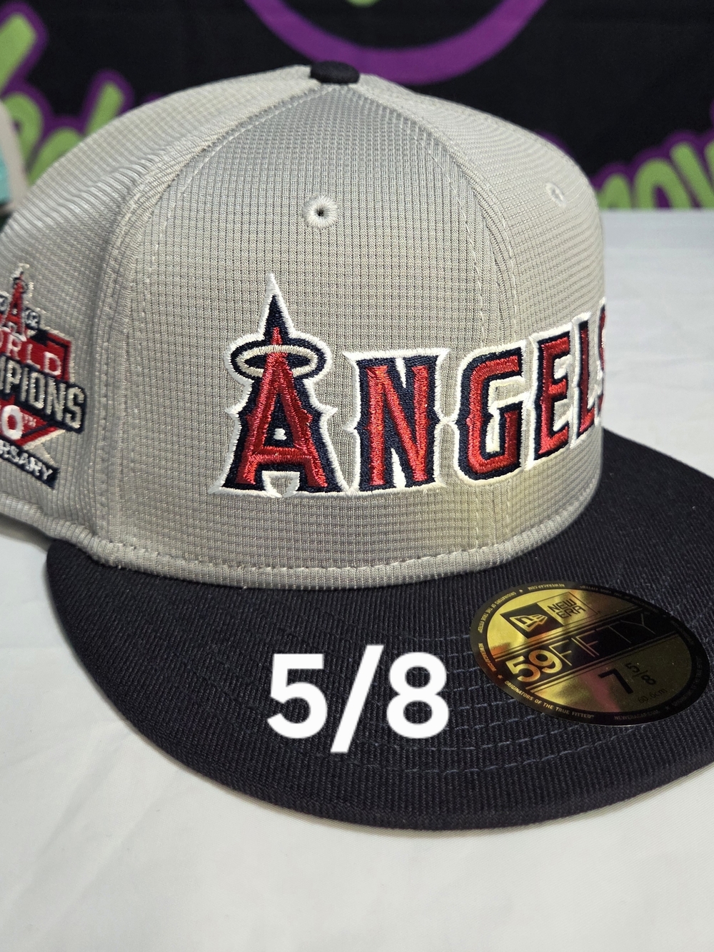 New Era 7 5/8 - Gray Pivot Mesh Los Angeles Angels